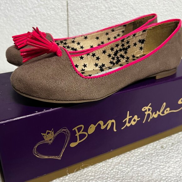 PRINCESS VERA WANG Sz 6 Dara Taupe & Pink‎ Ballet Flats Womens Slip On Shoes S02 - Picture 4 of 7